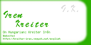 iren kreiter business card