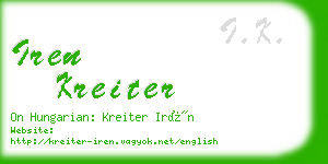 iren kreiter business card